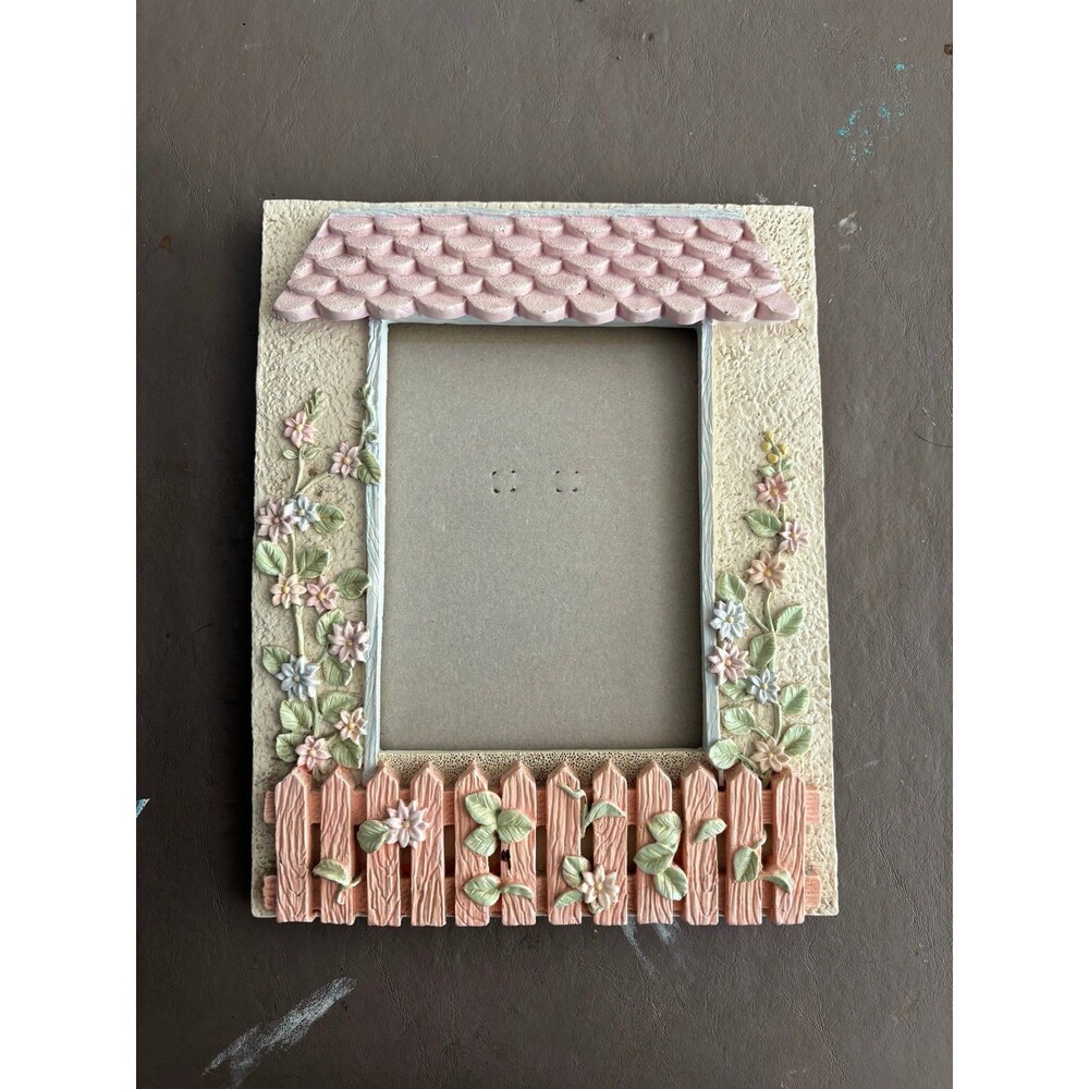 Vintage Picture Frame 5x7”, girls cottagecore flowers pink